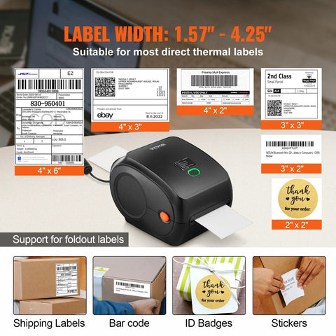 Bluetooth Label Printer - Thermal Label Printer - Barcode Printer - Sticker Printer - Compatible With Android, iOs, Mac Os, Windows