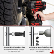 Slagmoersleutel - Slagsleutel - Moersleutel - Met Koffer - Met Accessoires - 2x Accu - 2800W - 8000Rpm - Rood