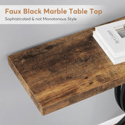 Console Tafel - Dressoirtafel met Geometrische Metalen Poten - Industrieel - Bijzettafel - Hout en Metaal - Zwart en Bruin - 30 x 100 x 80 cm