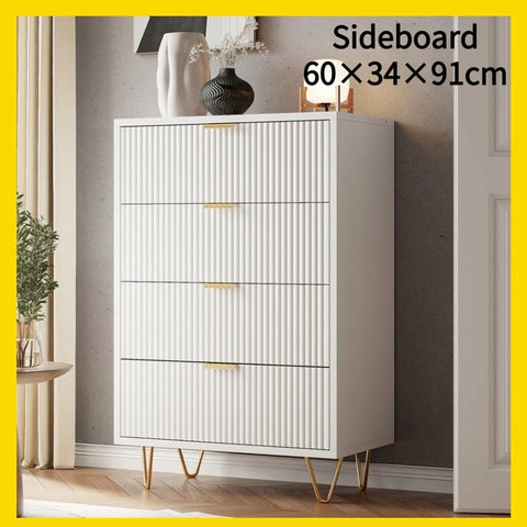 Kast - Dressoirkasten - Garderobekast - Opbergkast - Woonkamerkast - Modern - 60 cm x 34 cm x 91 cm - Wit