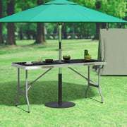 Campingtafel Inklapbaar - Kampeertafel, Partytafel - Lichtgewicht - Aluminium MDF - 150x60x69.5 cm - Zwart