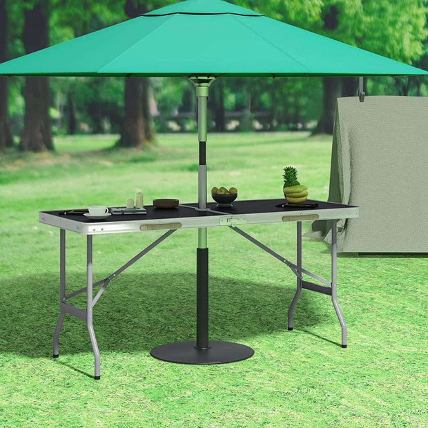 Campingtafel Inklapbaar - Kampeertafel, Partytafel - Lichtgewicht - Aluminium MDF - 150x60x69.5 cm - Zwart