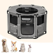 Puppyren - Hondenren - Kattenren - Puppy Tent - Bench voor alle huisdieren - Honden - Katten - 65 cm Hoog - Grijs