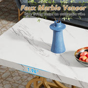 Salontafels Modern - Salontafel met Geometrisch Frame - Bijzettafel Goud - Tafel - Sidetable - Nep-Marmer - 120 x 50 x 50 cm