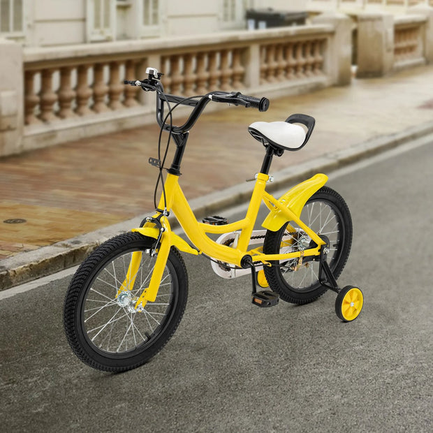 Kinderfiets - 16 Inch - Spelen - 5 tot 8 Jaar - Buiten - Geel / Wit