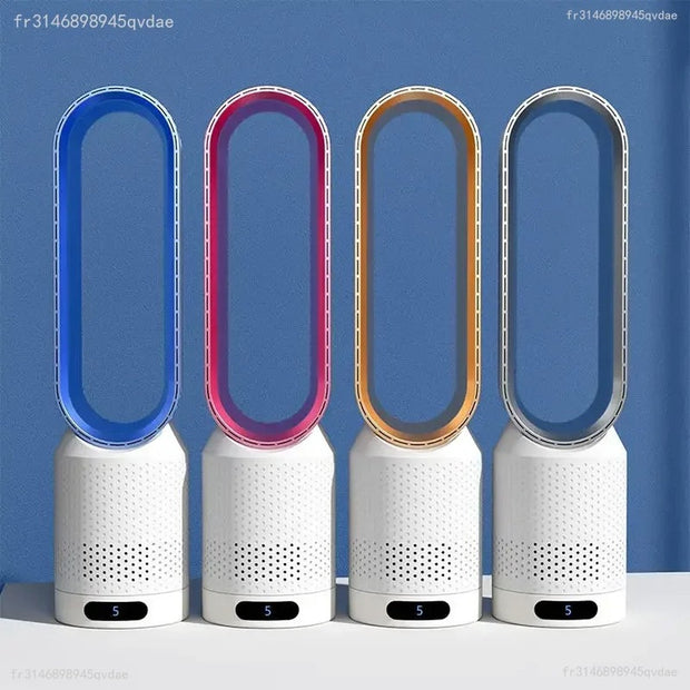Torenventilator - Torenventilator Inclusief Afstandsbediening - Luchtzuiveraar - Luchtkoeler - Bladloos - 8 Snelheden - Bladloze - Ultra stil - Blauw