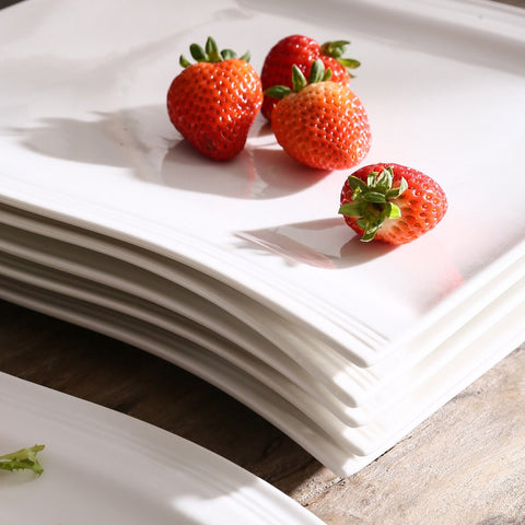 Dinnerware set - 12 persons - Porcelain - 12 pieces - Plate set 12 persons - Plate set 12 pieces - White