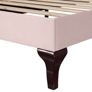 Enkel bed,Gemakkelijke montage, 90*200cm Gestoffeerd bed met lattenbod en hoofdeinde, Gestoffeerd bed met in hoogte verstelbaar hoofdeinde, Jeugdbed, Houten lattensteun, Fluweel, roze