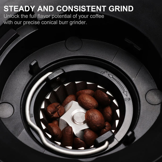 Elektrische Koffiemolen - Koffieapparaat - Espresso machine met 30 versnellingen - Braam Koffiemolen - Grote Capaciteit Bonen-opslag - 220V - Touch display - XL formaat