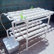 Kweekbak - Hydrocultuur Set - Kweektafel op Poten - Duurzaam - Licht Gewicht - Hydroponic Systeem - 2 Lagen - 72 Gaten - 98x55x72 CM - Wit
