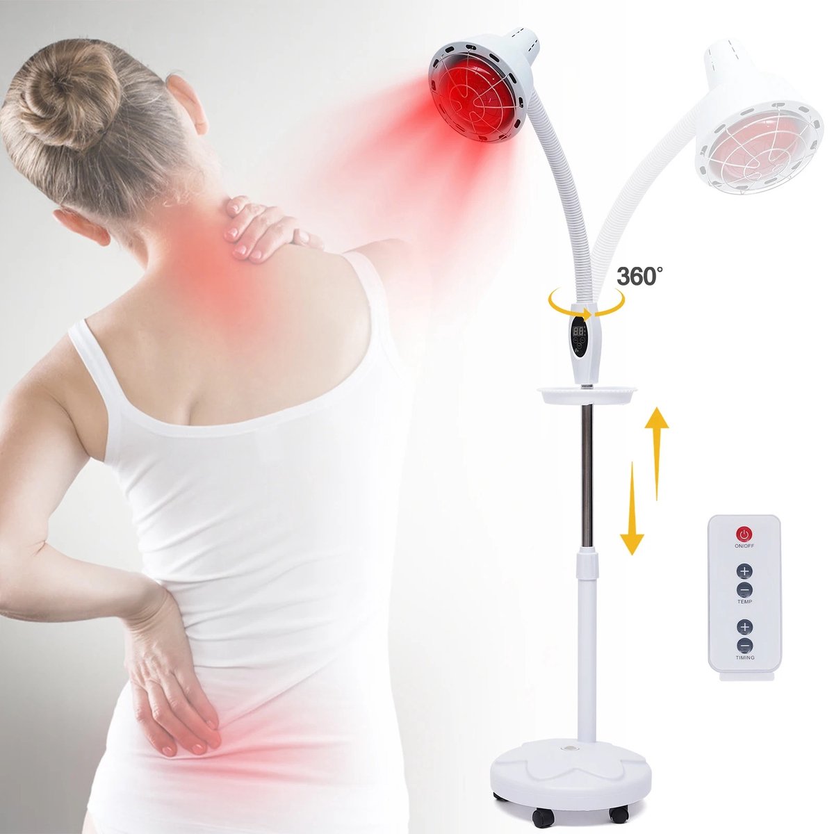 Infrared lamp - Infrared lamp for muscles - Infrared lamp joints - Adjustable Temperature Heat Lamp -