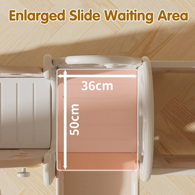 Glijbaan Peuter - Binnen - Buiten - Speeltuin - Speelhuis - Multifunctioneel - Speelgoed - Speeltoestel - Beige/Grijs - 189x217x111cm