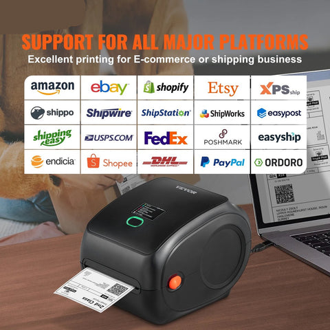 Bluetooth Label Printer - Thermal Label Printer - Barcode Printer - Sticker Printer - Compatible With Android, iOs, Mac Os, Windows