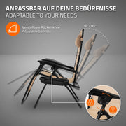 Ligstoel set 3-delig taupe opvouwbaar met tafel ML-Design