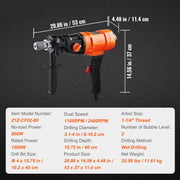 Diamantboor - 1100/2400 RPM - 1500W - nat boren - 8-10.2CM - magneetboor - voor boren in gewapend beton, marmer