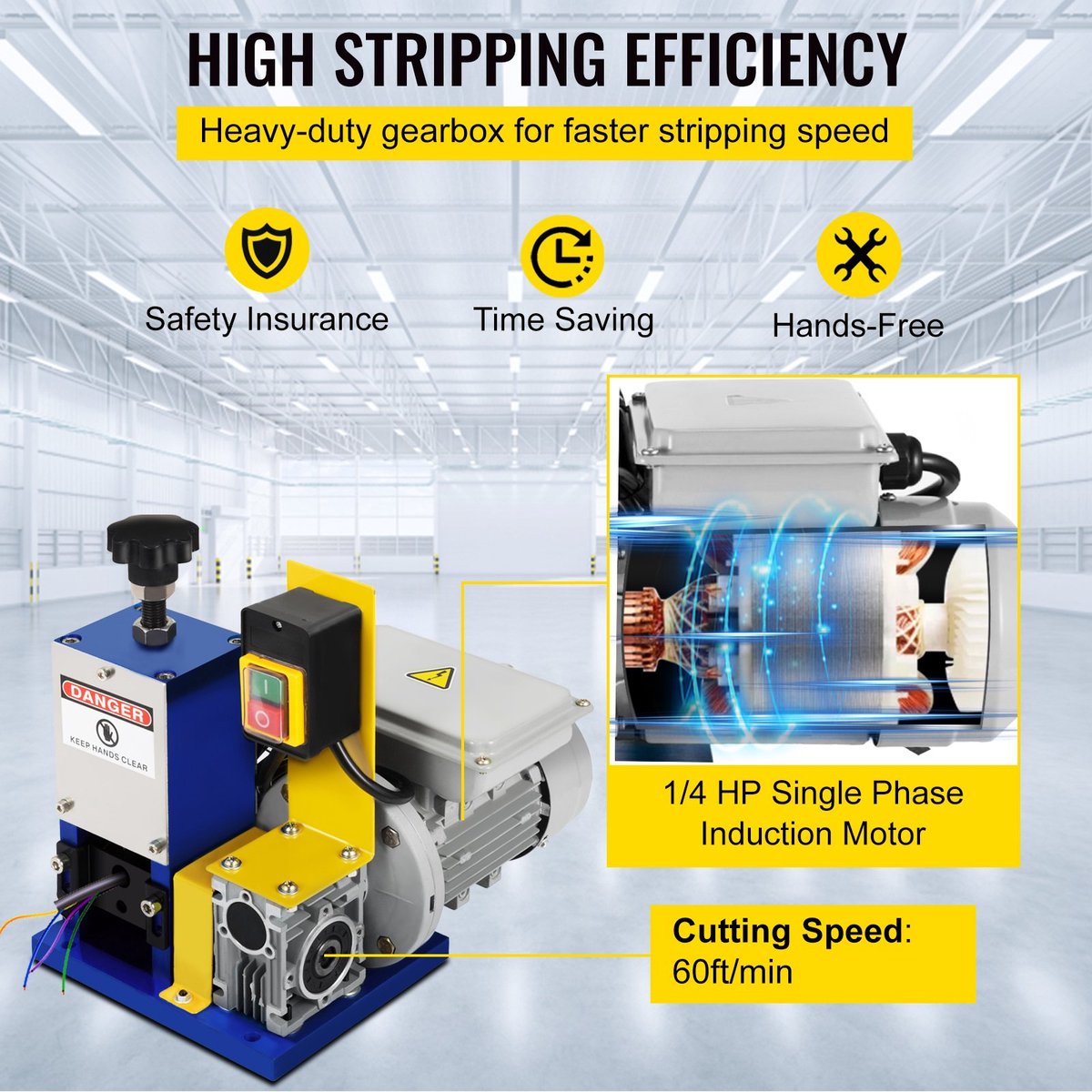 Draadstripper - Stripper 1,5-25 mm - Snijmachine - 220V - Draadstripper met meerdere gaten - Elektrische kabelstripper