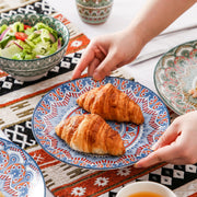 Serviesset - 32-delig - Bohemian Mandala Design - Turquoise Porselein - Diner,Dessertborden, Kommen & Mokken - Uniek & Stijlvol