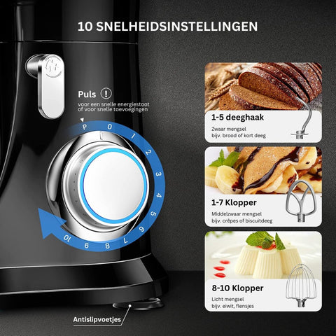 Mixer met Mengkom - Keukenmachine - Keukenrobot - Zwart