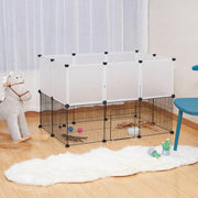 Dierenren - Kat - Hond - Binnenhuis - Ren - Buitenhuis - 107 cm x 72 cm x 72 cm - Wit