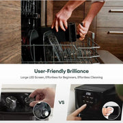 Airfryer XXL - Volume 5 liter - 1500 W - 6-in-1 functie - LED touchscreen - Friteuse - Kijkvenster - Verlichting - Bakken - Grillen - Opwarmen - Drogen