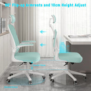 Ergonomische Bureaustoel met Hoofdsteun - Bureaustoelen voor Volwassenen - Office Chair - Gamestoel - Kantoorstoel - Volledig Verstelbaar - Incl. 3D-verstelbare Armleuningen & Verstelbare Lendensteun - Groen