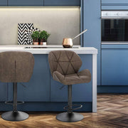 Barkruk Comfy Bruin - Met rugleuning - Stevig- Kunstleer - Set van 1 - Keuken - Barstoelen ergonomisch - Verstelbaar in hoogte - Zithoogte 60-82cm