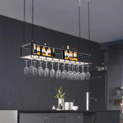 Wine rack - Wine glass holder - Wine rack for ceiling - Kitchen rack - 120 x 25 x 22 cm - Load capacity 75kg