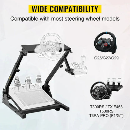 Race stuurwielstandaard - In hoogte verstelbaar - Gaming - Racesimulator - Besturing - Logitech G25 G27 G29 G920 - 80x57,5x48 cm