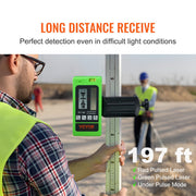 Professionele Laser Detector - Pulse Kruislijnlaser - ±1,5 mm Waterpas Bereik - 1,5 V Batterijen - 20 uur Bedrijfstijd - Dubbel LCD-display met Achtergrondverlichting
