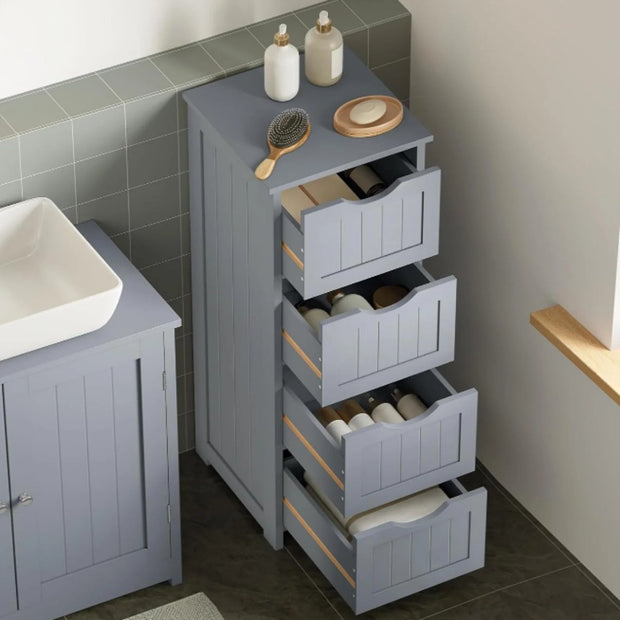 Badkamer organizer - Kast - Badkamerkasten - Badkamer - Kast - 30 cm x 82 cm x 30 cm - Lichtgrijs