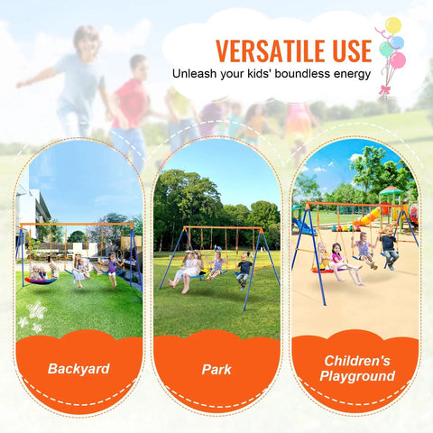 Schommel - Speeltuin - Kinderschommel - Schommel voor Kinderen - Achtertuin 600lbs Capaciteit Schommel Set - met 1 schotel schommelzitje 2 gordel schommel - Outdoor Schommel voor kinderen - 2 personen