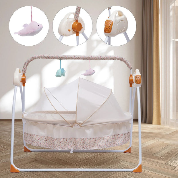 Babyschommel - Schommelstoel baby - Elektrische wipstoel - Bluetooth muziek - Verstelbaar in verschillende standen