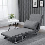 Slaapstoel - Uitklapbaar - Slaapbank - Logeerbed - Zetelbed - Slaapfauteuil - Vouwbed - 1 persoons - Zeer comfortabel - Grijs