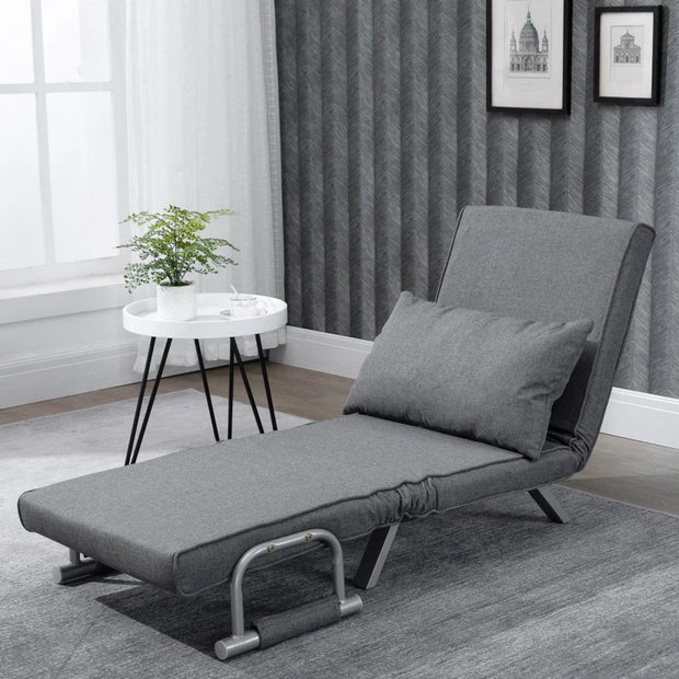 Slaapstoel - Uitklapbaar - Slaapbank - Logeerbed - Zetelbed - Slaapfauteuil - Vouwbed - 1 persoons - Zeer comfortabel - Grijs