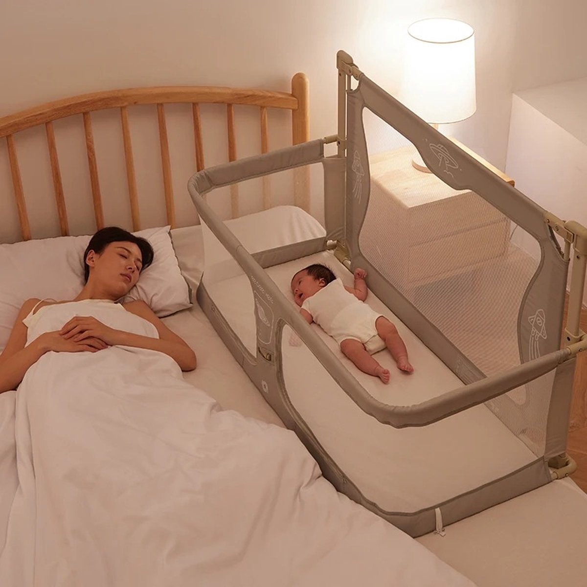 Co-Sleeper - Baby Bed - Cradle - 120x42x50cm - Beige