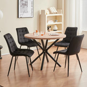 Set van 4 Luxe Eetkamerstoelen – Fluwelen Stoelen met Ijzeren Poten – Scandinavisch Design – Ergonomisch Comfort – Zwarte Stoelen voor Keuken, Woonkamer en Restaurant