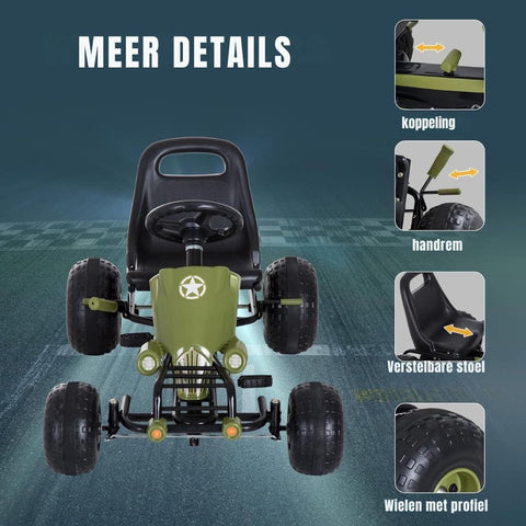 Skelters voor Jongens - Ligfiets - Verstelbaar Zadel - 99x65x56cm - Groen