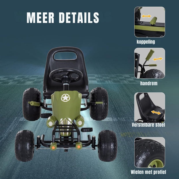 Skelters voor Jongens - Ligfiets - Verstelbaar Zadel - 99x65x56cm - Groen