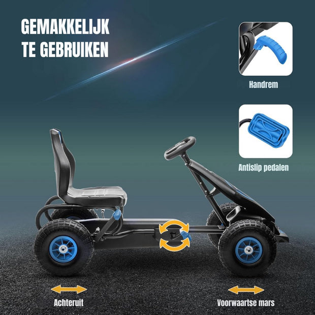 Go-karts voor jongens - Ligfiets - Verstelbaar zadel - 121cm x 58cm x 61cm - Blauw