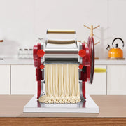 Manual Noodle and Pasta Machine - Dumpling Wrapper Machine - Stainless Steel Pasta Maker - Spaghetti Dough Roller - Home Kitchen Appliance