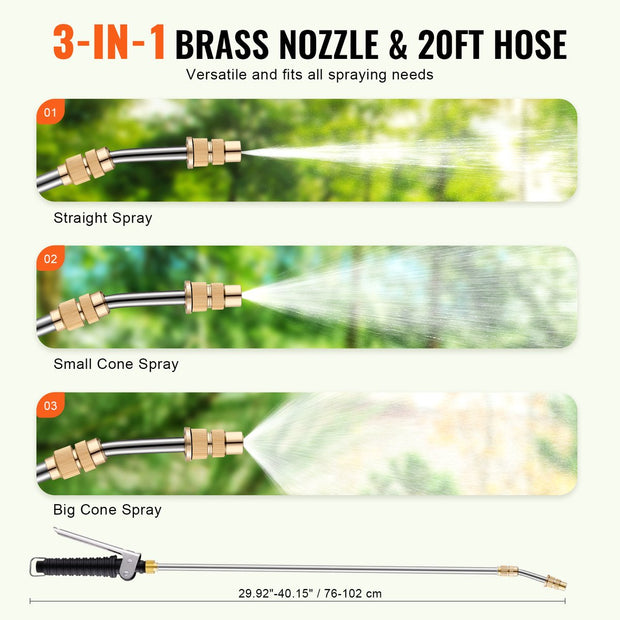 ATV Sproeier - Werkdruksproeier 72PSI - Inclusief 20ft Slang en 8ft Snelkoppelingsleiding - 7L/min -12 V -0,1-0,5 MPa Pomp - voor ATV's UTV's Tractoren - Zowel Professionals Als Amateur-Tuinders