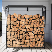 Haardhoutrek - Haardhout rek - Brandhout rek - Openhaard Hout - Houtopslag - Extra groot rek met dak - 156.5 x 60 x 176.5 cm