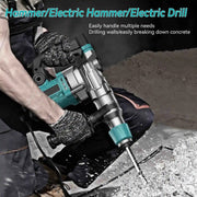 Demolition Hammer - Demolition - Jack Hammer - Drill - Heavy Concrete Breaker - Powerful - Electric Demolition Hammer - Rotary Hammer - Professional - Cordless Rotary Hammer - Concrete Perforator - 1200W - 220V - Case