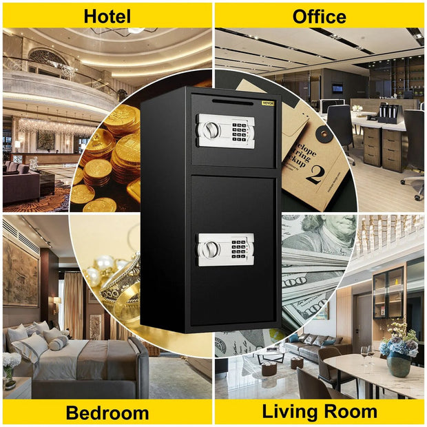 Kluis - Kluis Brandwerend - Geldkluis - Geld Kluis - Geldkluis Met Cijferslot - Geldkluis Met Sleutel - Geldkluis Groot - Dubbele Kluis - kluisje met cijferslot -