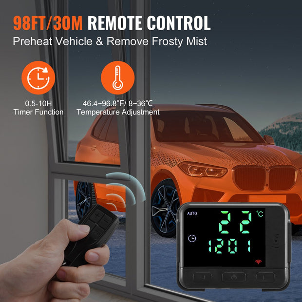 Standkachel - 8 Kw - Diesel Luchtverwarmer Alles-In-ééN - Met 30m Afstandsbediening En Lcd-Scherm - Snelle Verwarming, Laag Geluidsniveau, Draagbare Autoverwarmer Voor Auto'S, Campers, Vrachtwagens, Tractoren, Garages,Kamperen - Wit