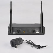 Microfoon set van 2 - Karaoke - Kinderen - Volwassenen - Verstelbare Frequentie - 625.00-655.00MHz - Tot ongeveer 30m - Power adapter - Receiver - Ontvanger - Antennes - Zwart - LCD scherm