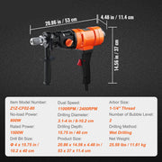Video + DIY Drill Machine - Diamond Drill - Twist Drill - Concrete Drill - 4 In 1 Bit - 1500W - 400mm - 102mm - With Case