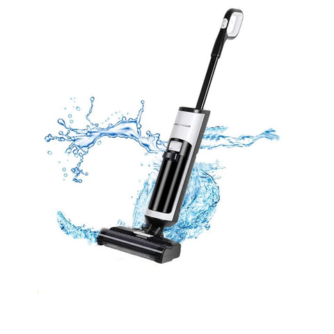 Draadloze stofzuiger zonder zak - Steelstofzuiger grote dubbele watertanks - Menselijk stembegeleiding - Zelf drogend - 4000mHa batterij