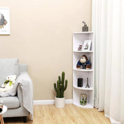 Hoekkast - Hoekdressoir - Kastmeubel - Kastopslag - 4 niveaus - 30 cm x 129,5 cm x 30 cm - Wit