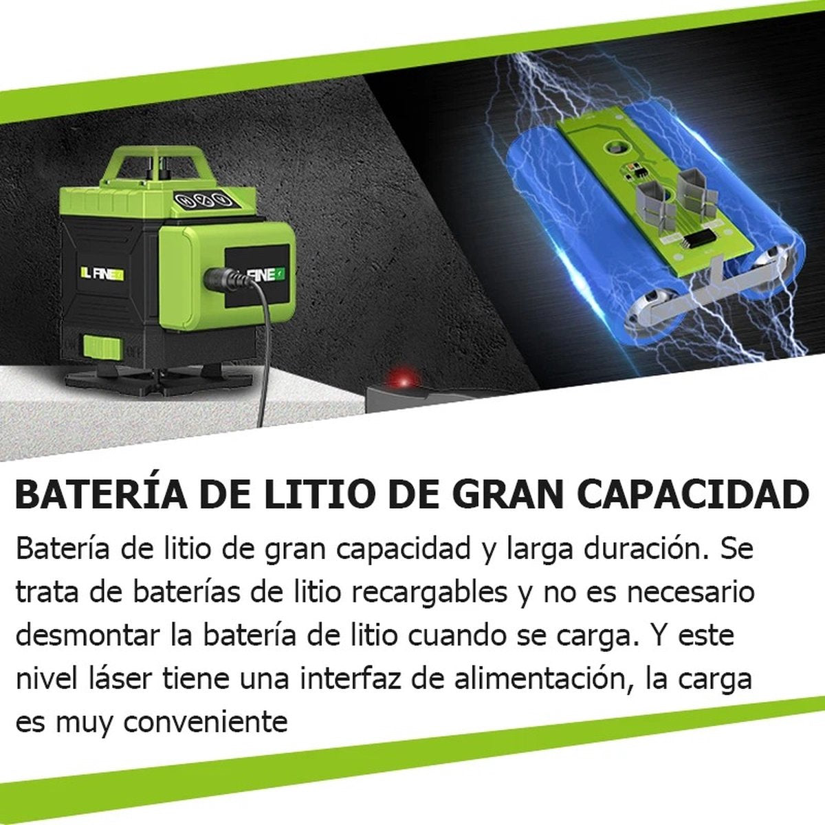Laser Line - Cross Line Laser - 16 Lines - 4D - 2x Battery - Distance Meter - Green - With Accessories - With Tripod - 360° - 635Nm